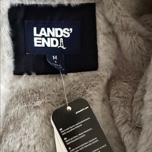 Brand New! Girls size 8 (M) Lands' End Soft Faux Fur Jacket in Black